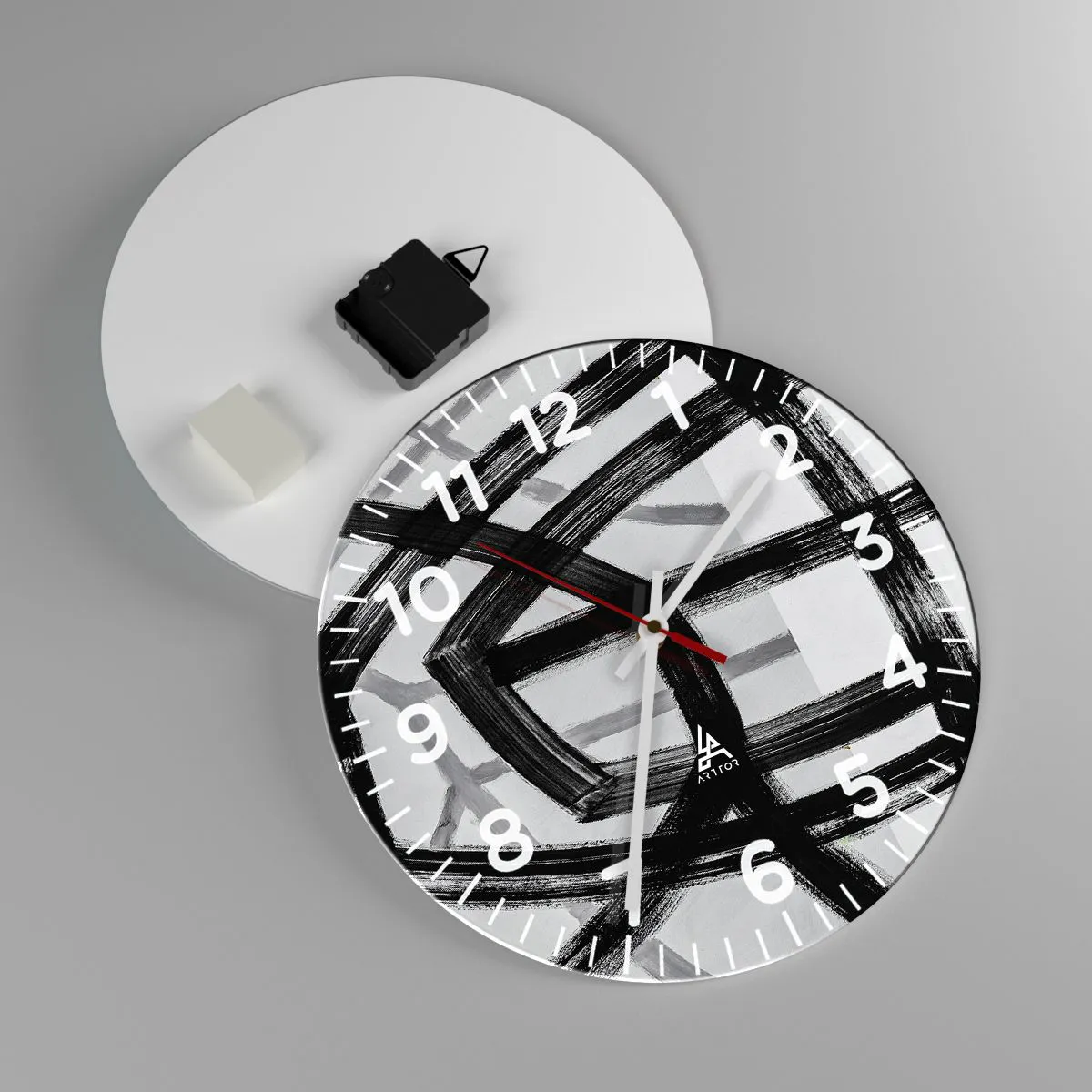 Wall clock - Clock on glass - Building Depth - 30x30 cm