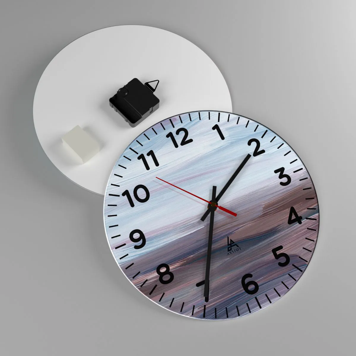 Reloj de pared - Reloj de vidrio - Elementos: agua - 30x30 cm