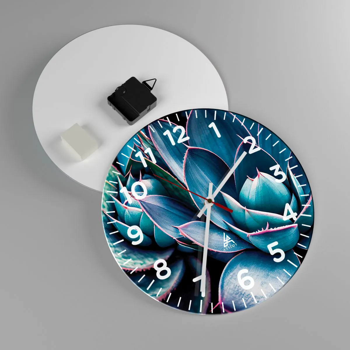 Relógio de parede - Relógio em vidro - Força vital - 30x30 cm