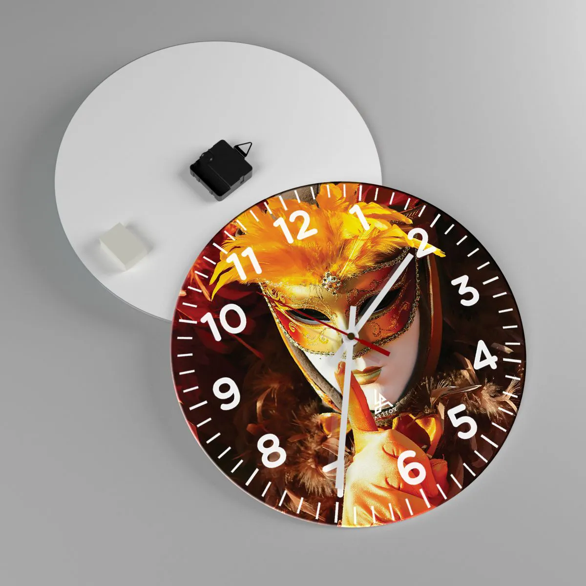 Ceas de perete - Ceas pe sticlă - Misterul face parte din joc - 40x40 cm