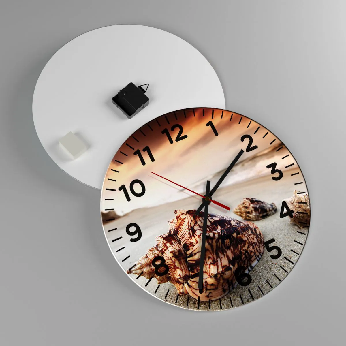 Wanduhr - Glasuhr - Ausgestoßene von Wellen - 40x40 cm