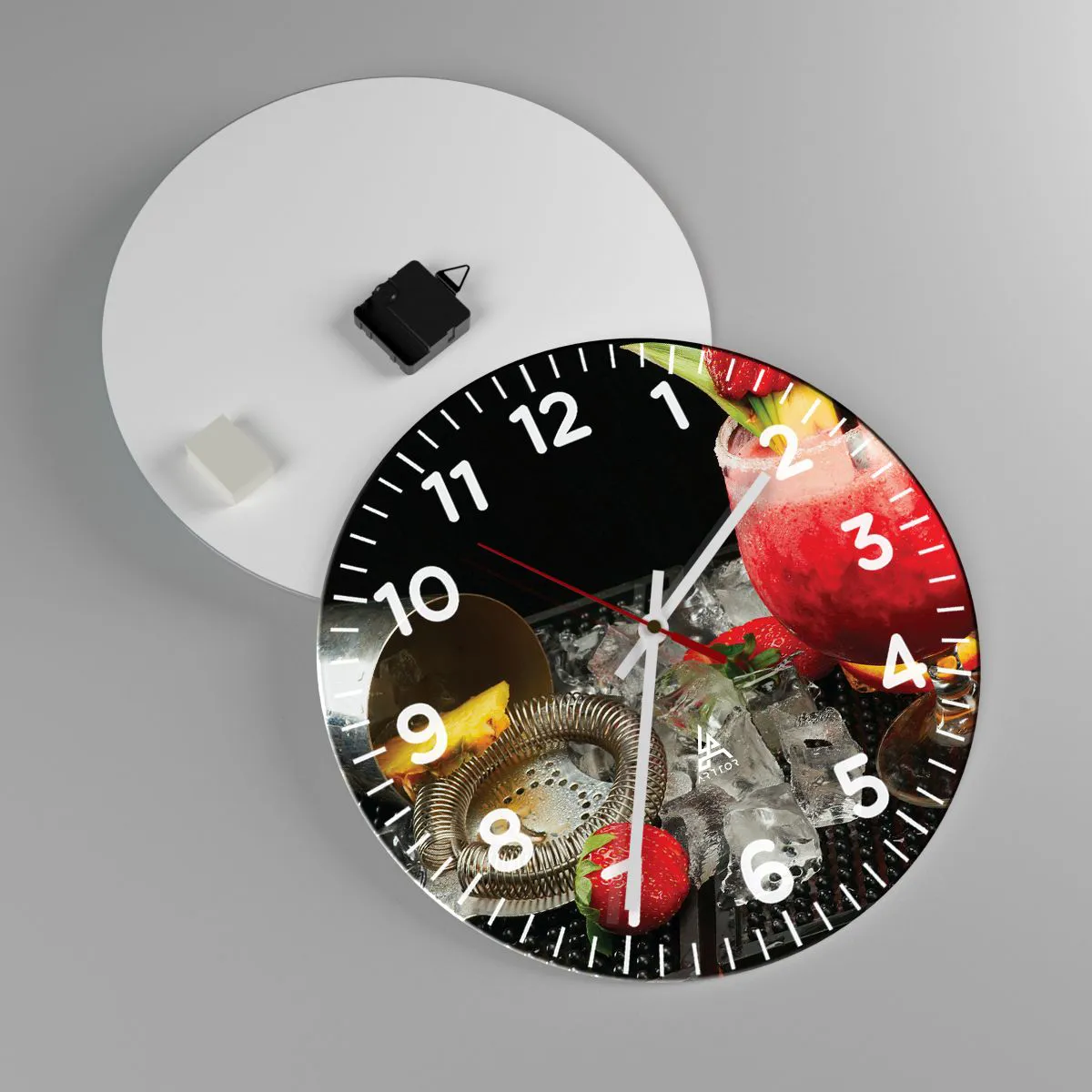 Ceas de perete - Ceas pe sticlă - Evocați gustul - 40x40 cm