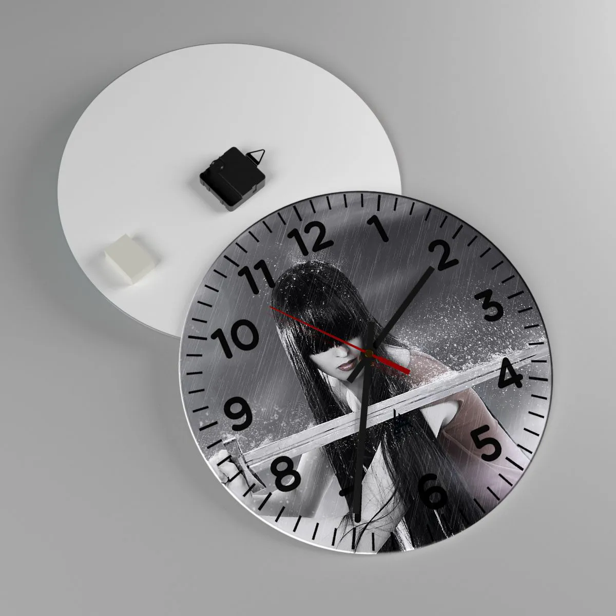 Ceas de perete - Ceas pe sticlă - Frumoasă și periculoasă - 40x40 cm