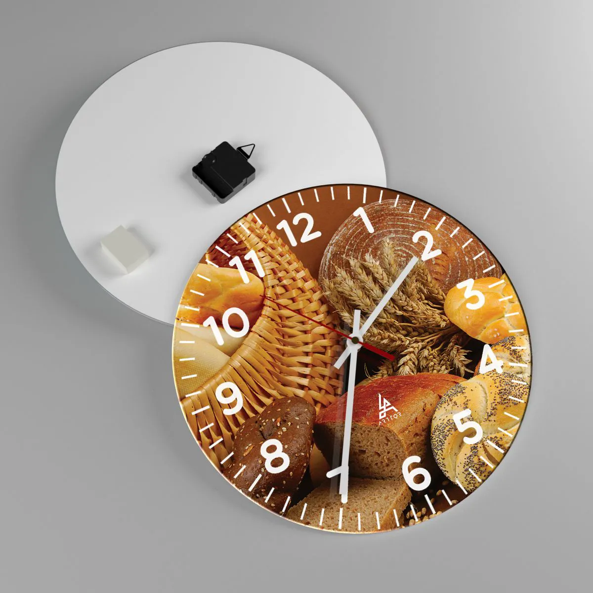 Wanduhr - Glasuhr - Wir sind wieder davongekommen - 40x40 cm