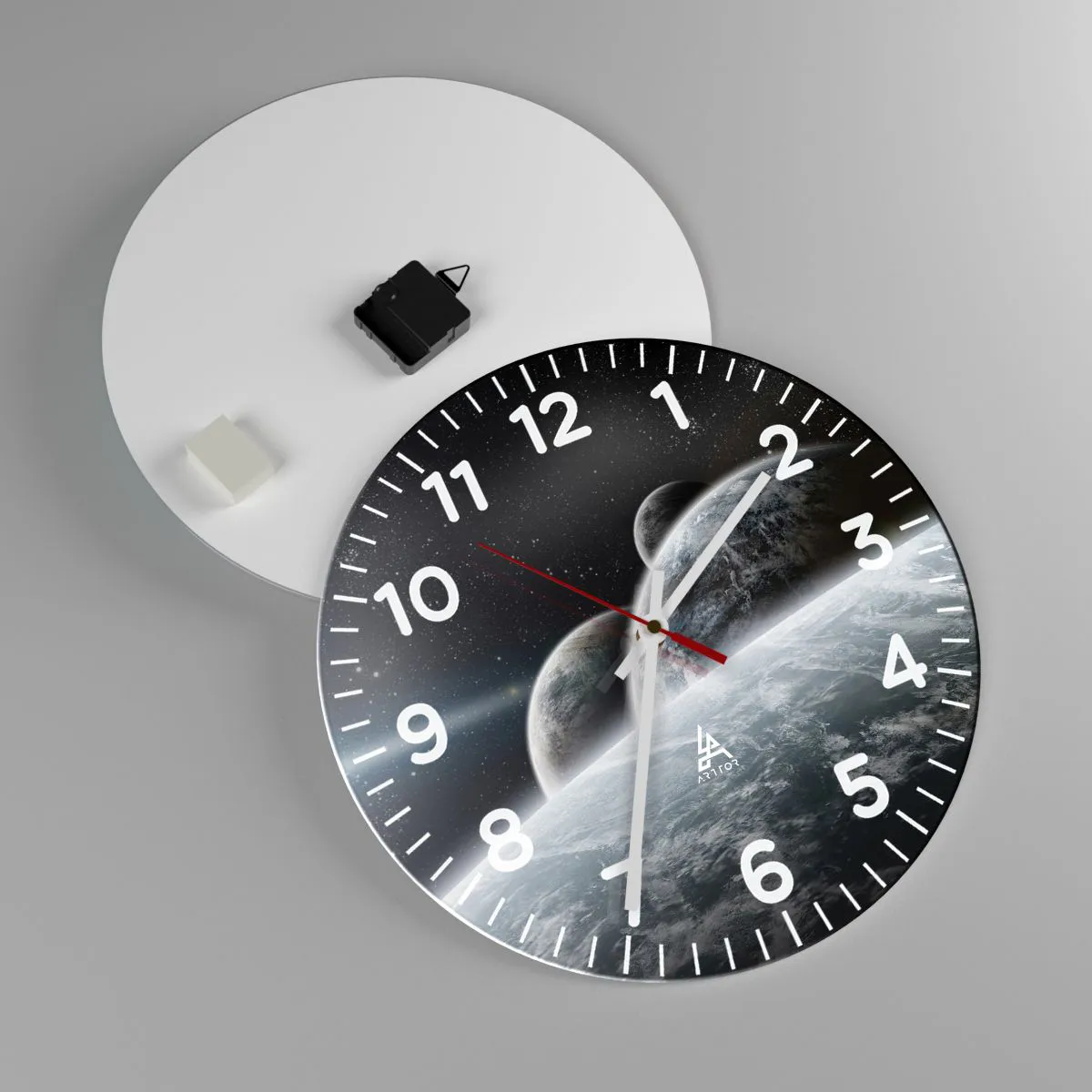 Wanduhr - Glasuhr - Kosmische Musik der Sphären - 40x40 cm