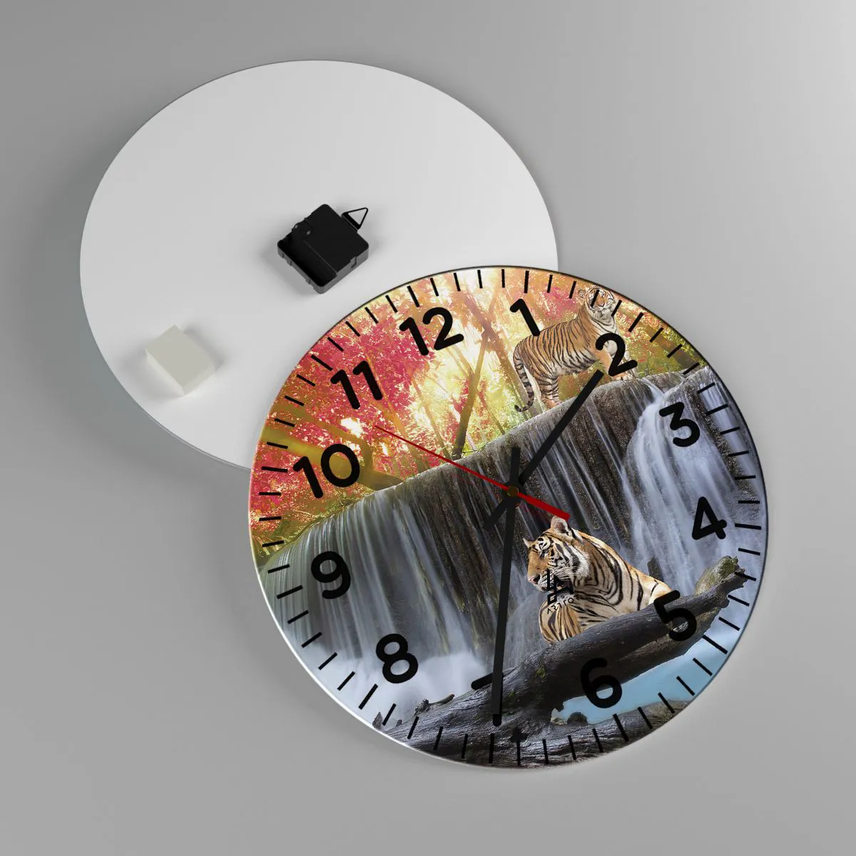 Wall clock - Clock on glass - Surrealistic Landscape  - 40x40 cm