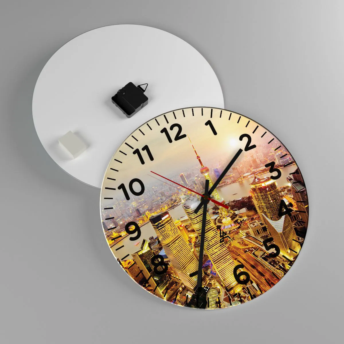 Ceas de perete - Ceas pe sticlă - Visul asiatic - 40x40 cm