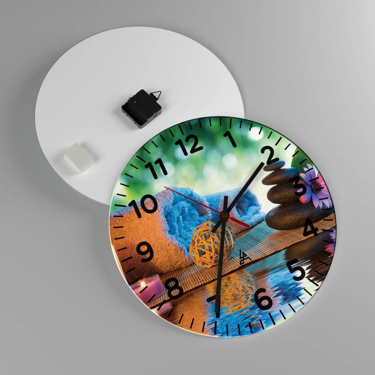 Ceas de perete - Ceas pe sticlă - Timp pentru corp - 40x40 cm