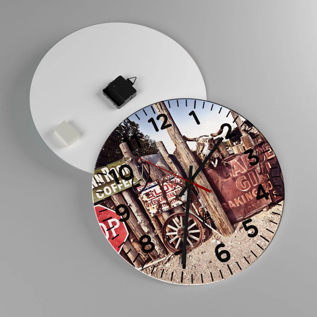 Wanduhr - Glasuhr - Und die Zeit ist stehen geblieben - 40x40 cm