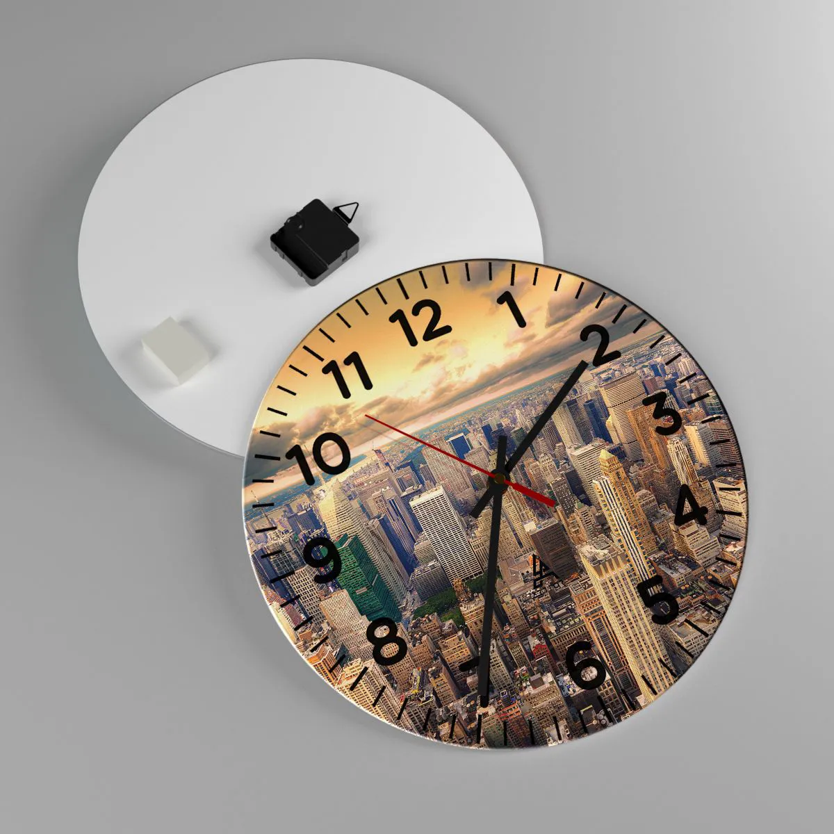 Nástenné hodiny - Pozlátené Metropolis - 40x40 cm