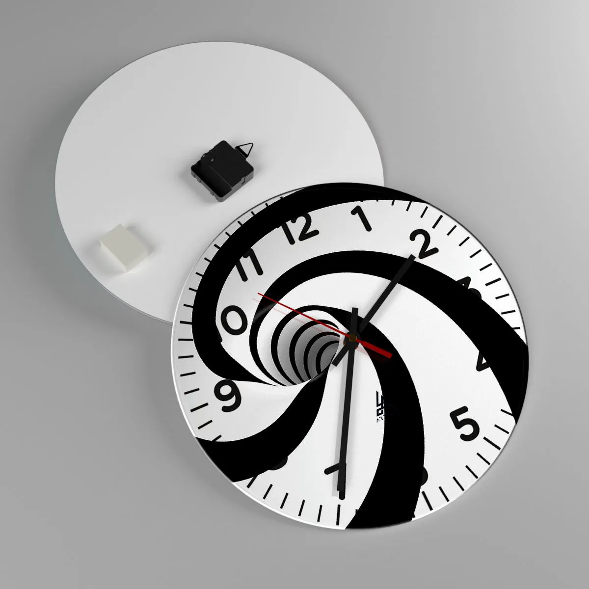 Ceas de perete - Ceas pe sticlă - Să te predai vortexului? - 40x40 cm