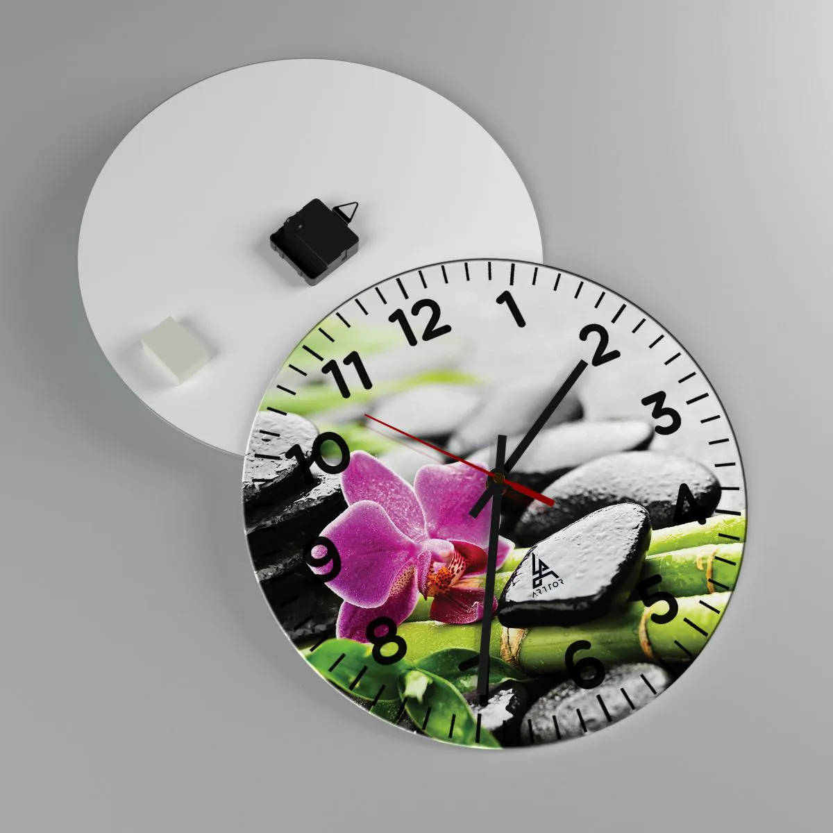 Ceas de perete - Ceas pe sticlă - Într-un echilibru pașnic - 40x40 cm