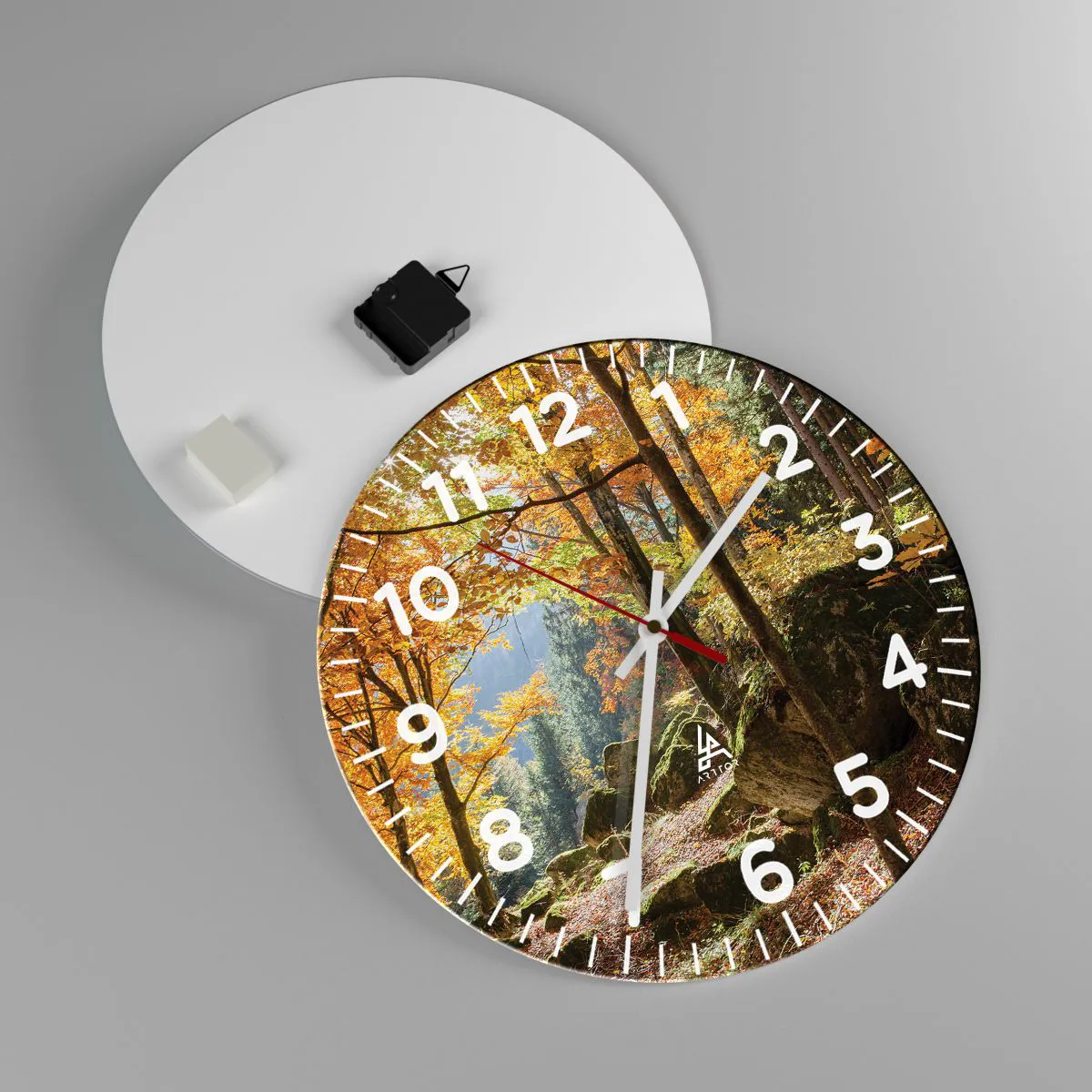 Wall clock - Clock on glass - Time for Rest - 40x40 cm