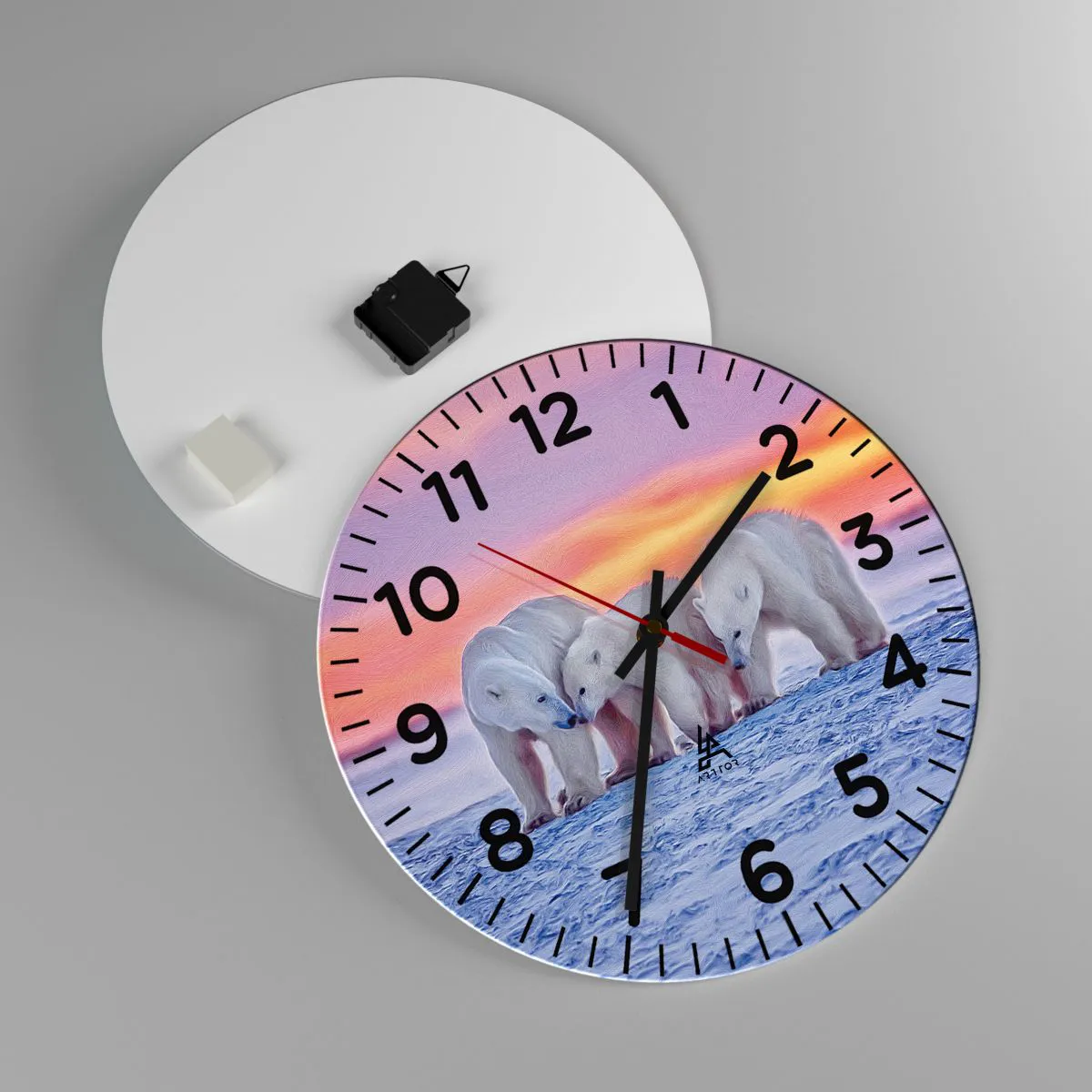 Wanduhr - Glasuhr - Familienwärme ist genug - 40x40 cm