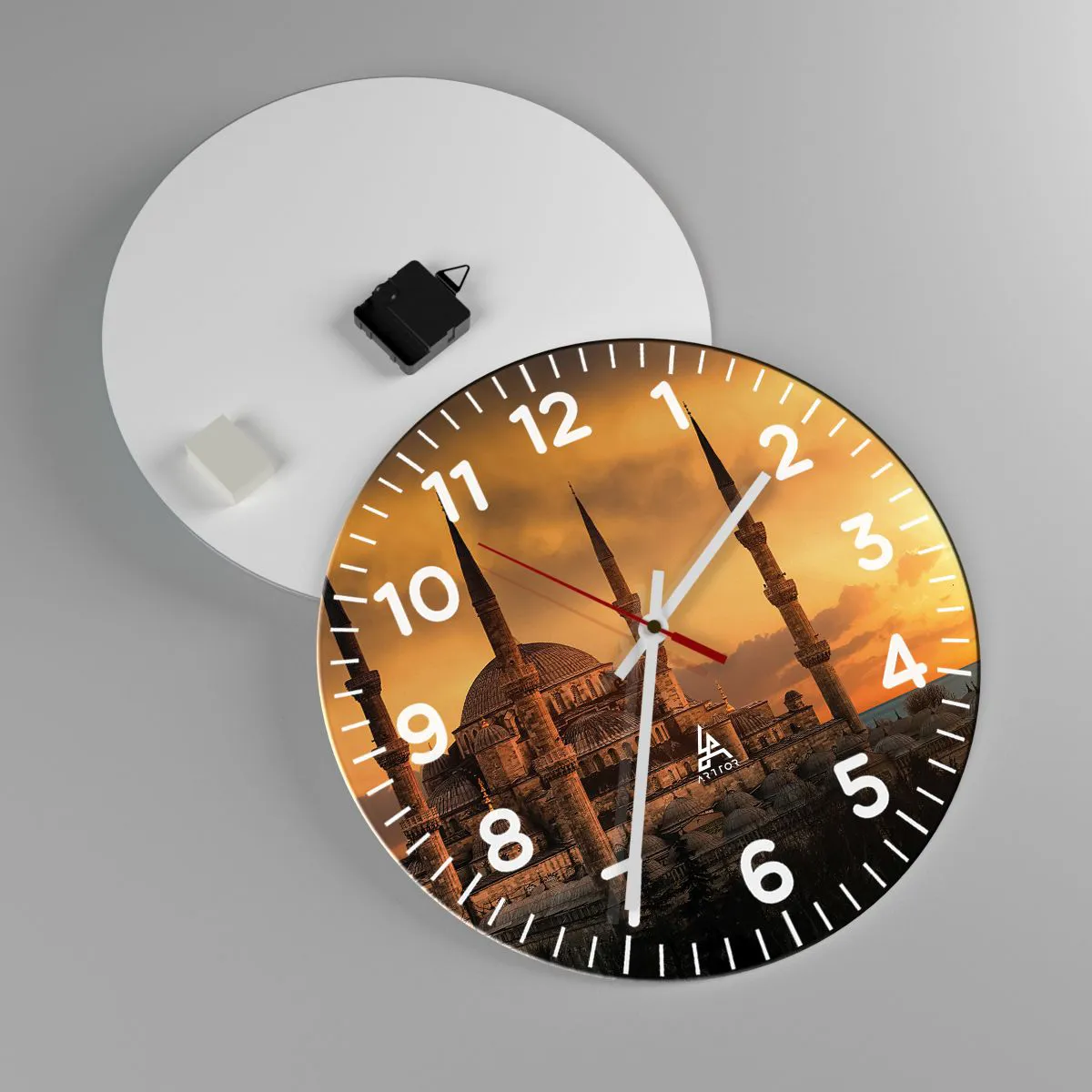 Wall clock - Clock on glass - God Is Great - 40x40 cm