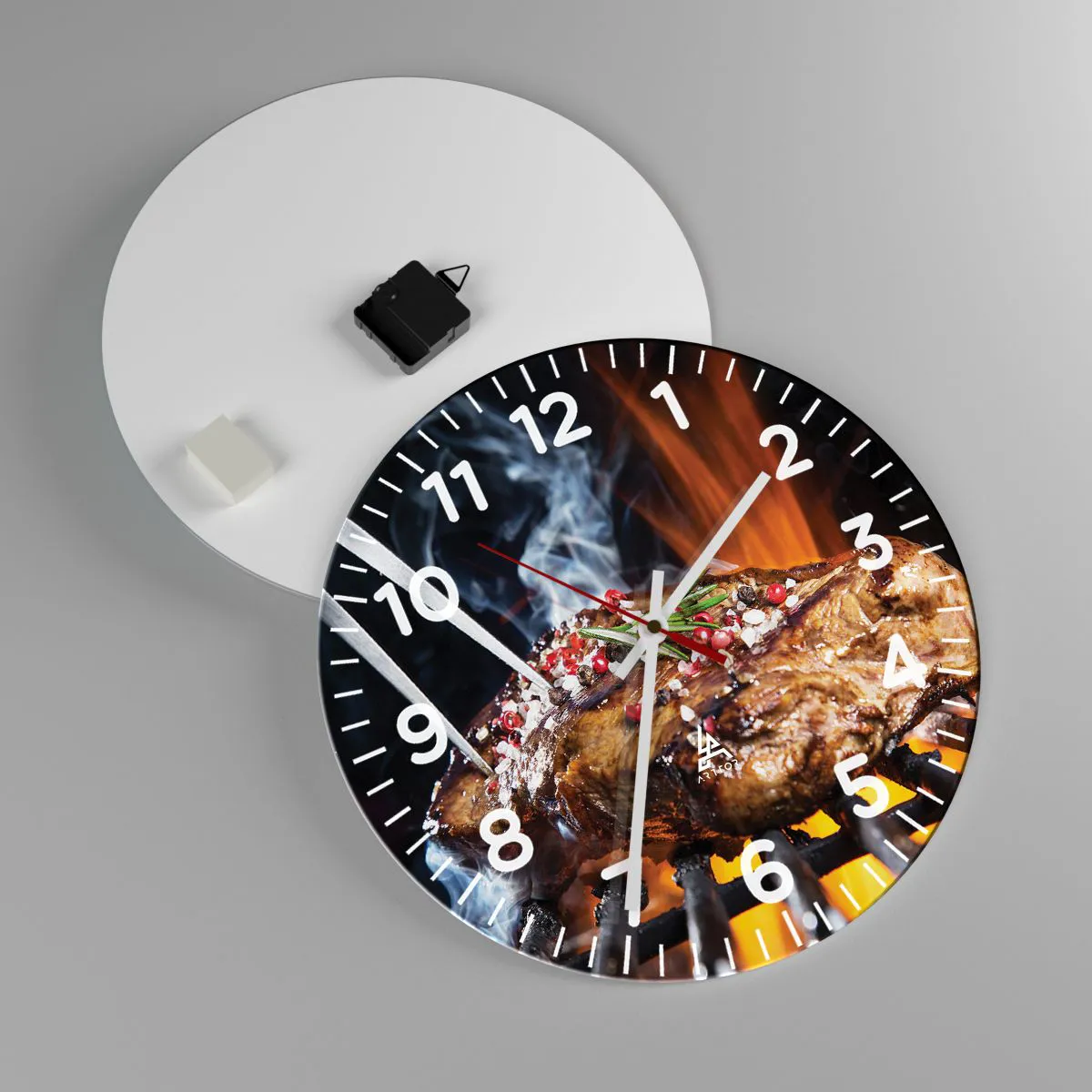 Relógio de parede - Relógio em vidro - Suculenta e de bom cheiro - 40x40 cm