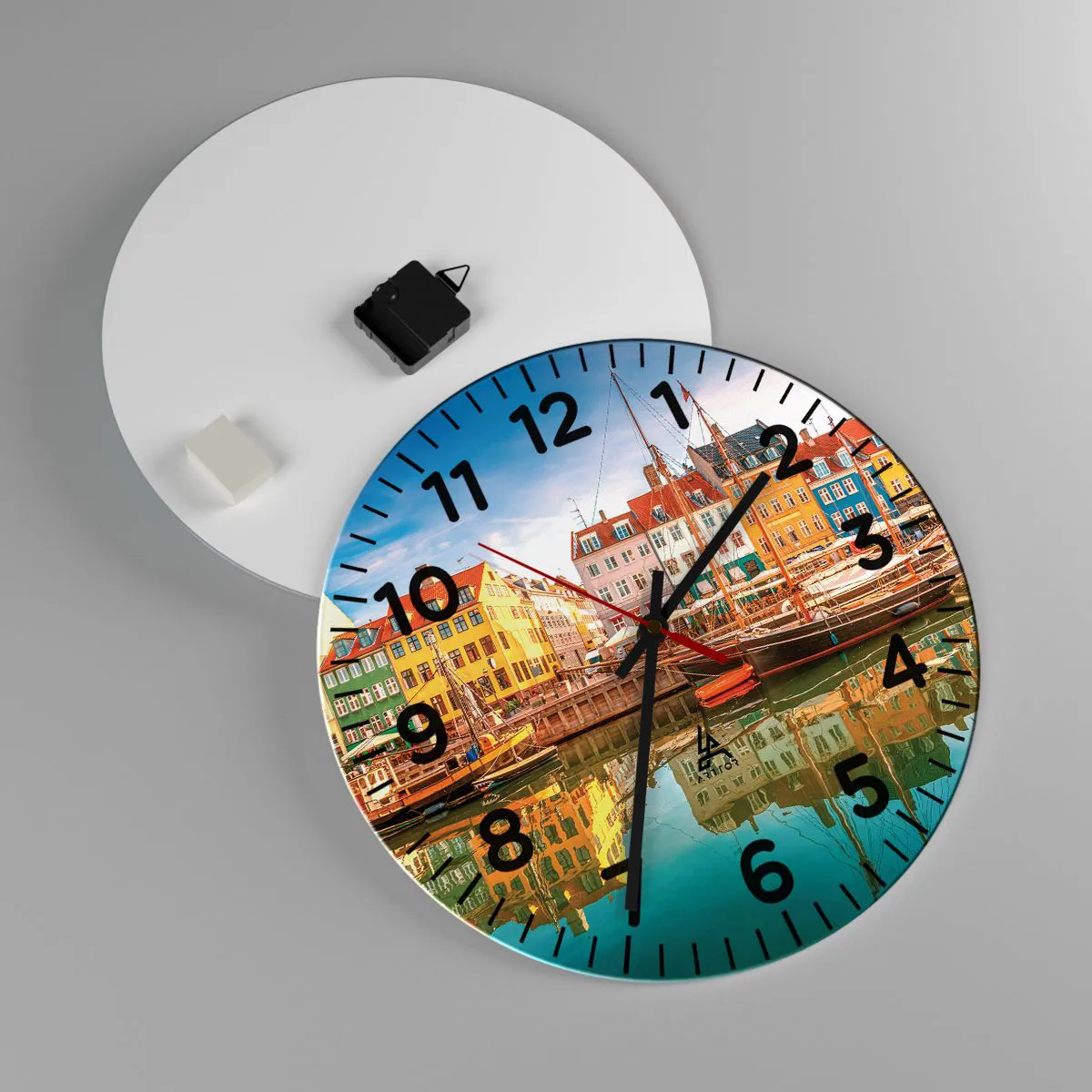 Relógio de parede - Relógio em vidro - Sobre a água tão lisa como um espelho - 40x40 cm