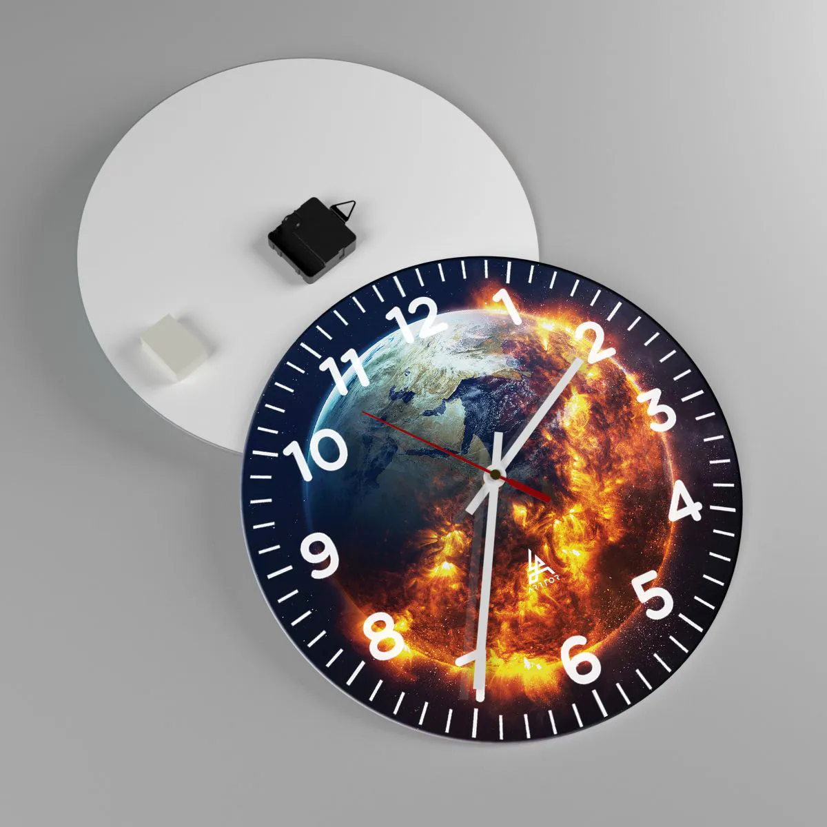 Wanduhr - Glasuhr - Die Flamme der Apokalypse - 40x40 cm