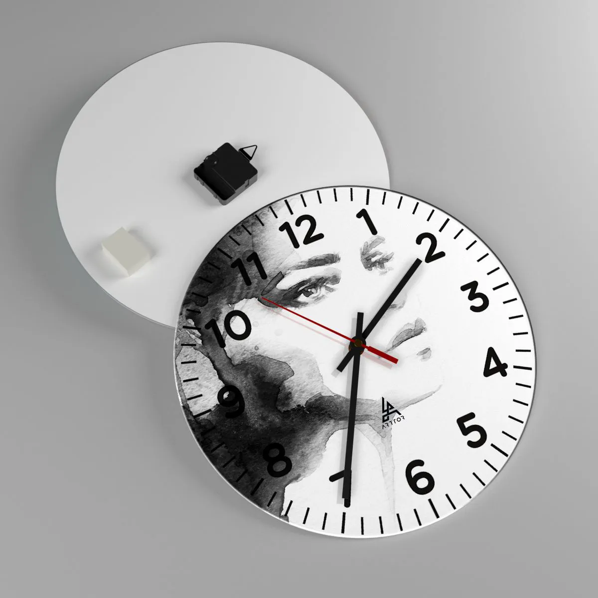Wall clock - Clock on glass - Created from Mystery and Mist - 40x40 cm
