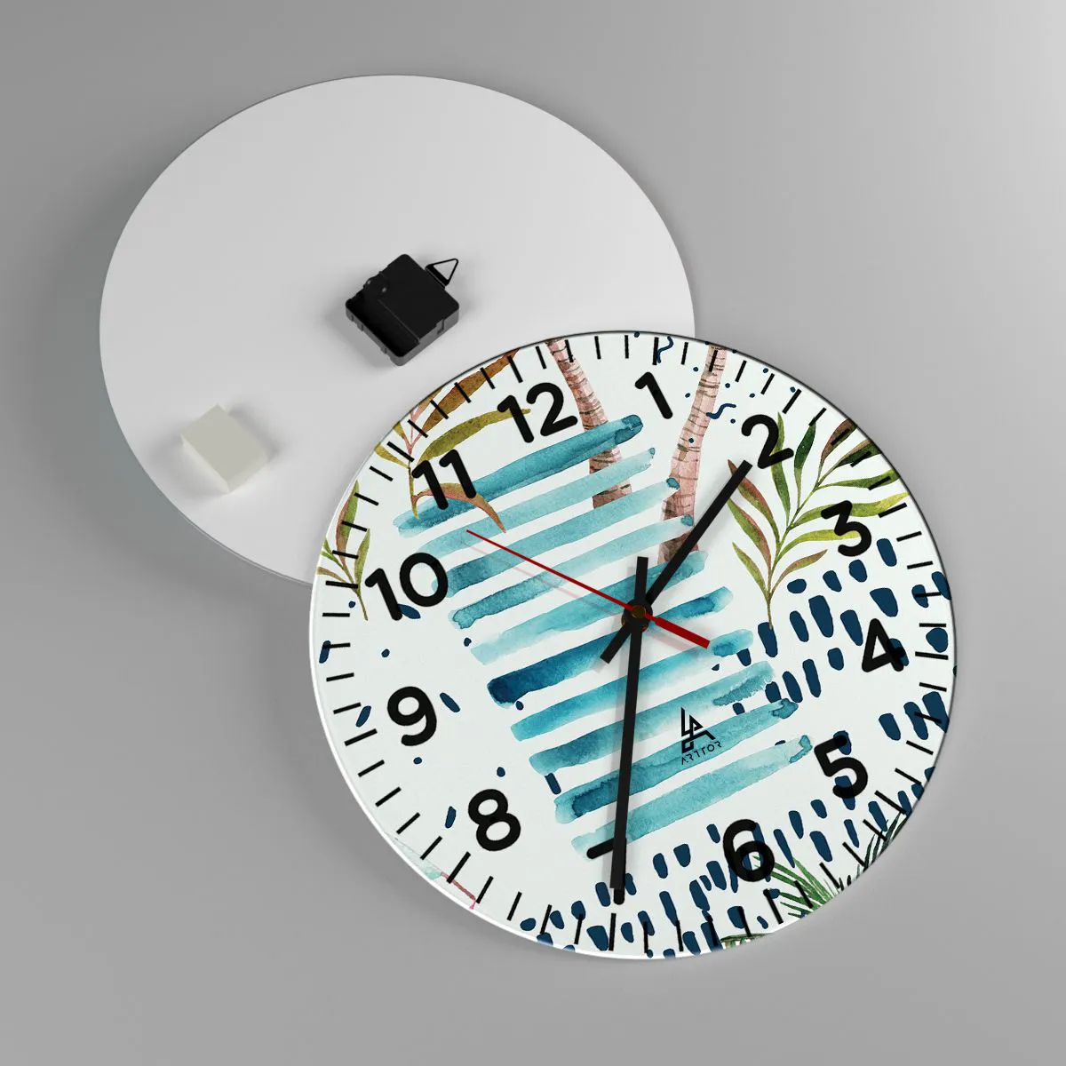 Orologio da parete - Orologio in Vetro - Vacanze sotto le palme - 40x40 cm