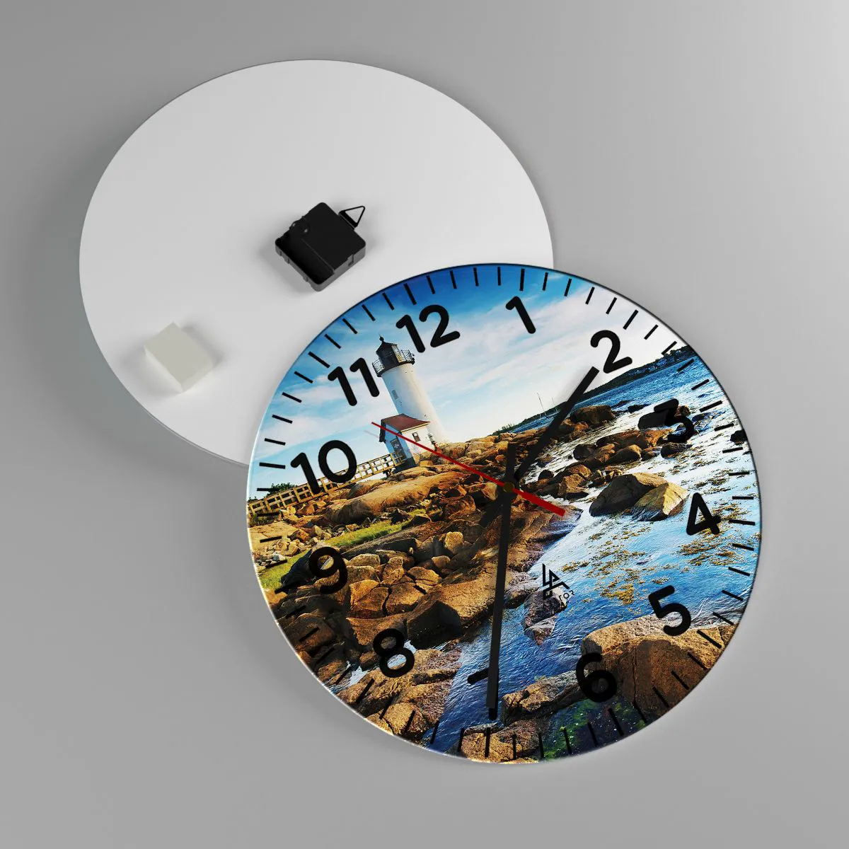 Wanduhr - Glasuhr - Komm glücklich zurück, ich warte - 40x40 cm