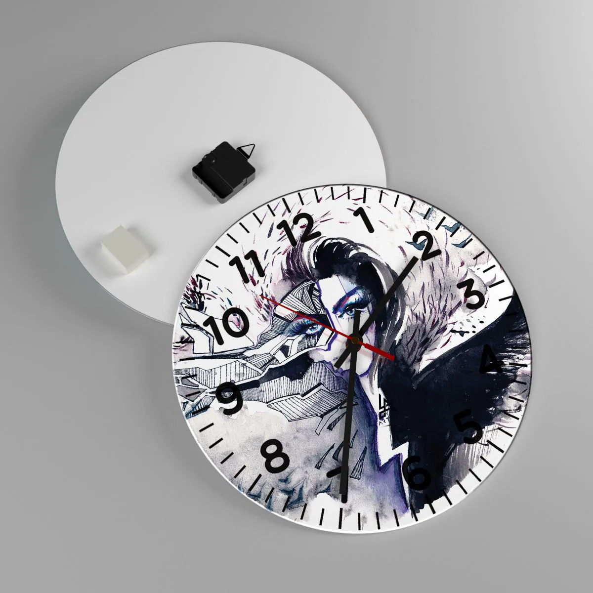 Zegar ścienny - Demoniczna i piękna - 40x40 cm