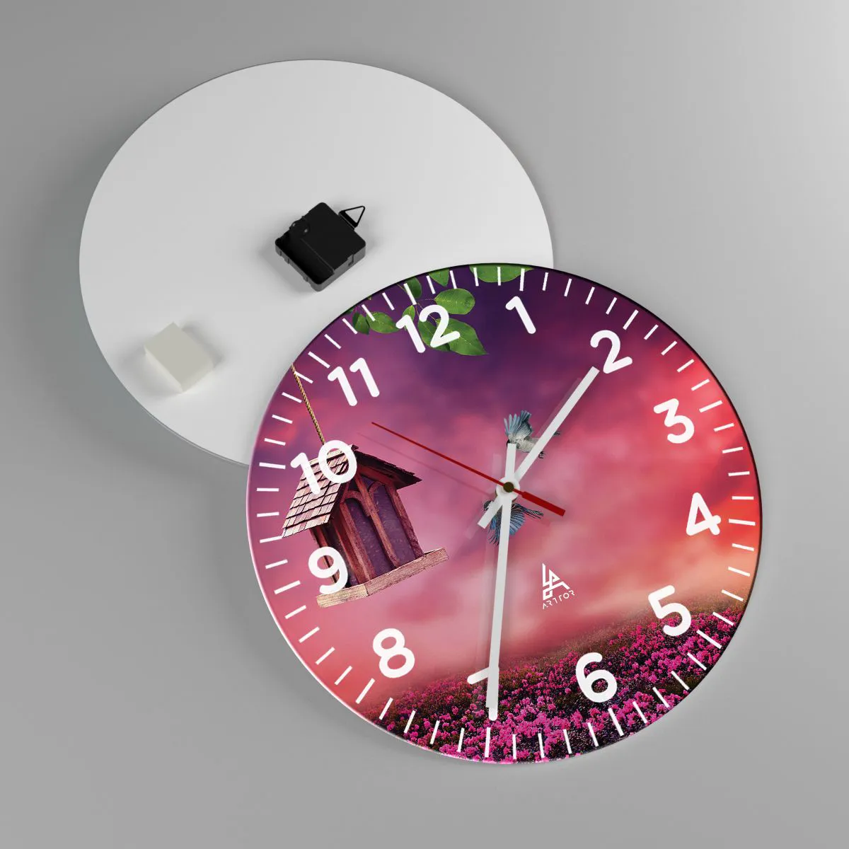 Ceas de perete - Ceas pe sticlă - Invitație la cină - 40x40 cm