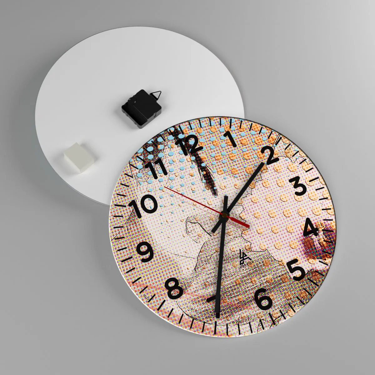 Wanduhr - Glasuhr - Comic-Heldin - 40x40 cm