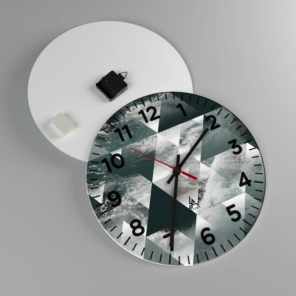 Relógio de parede - Relógio em vidro - Uma perspetiva de cristal - 40x40 cm