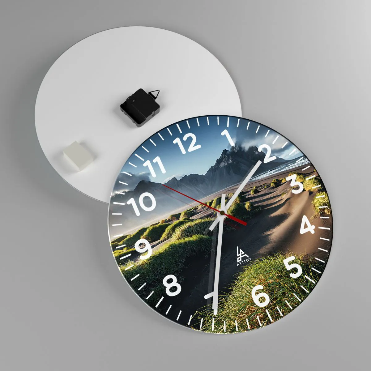 Reloj de pared - Reloj de vidrio - Armonía de los elementos - 40x40 cm