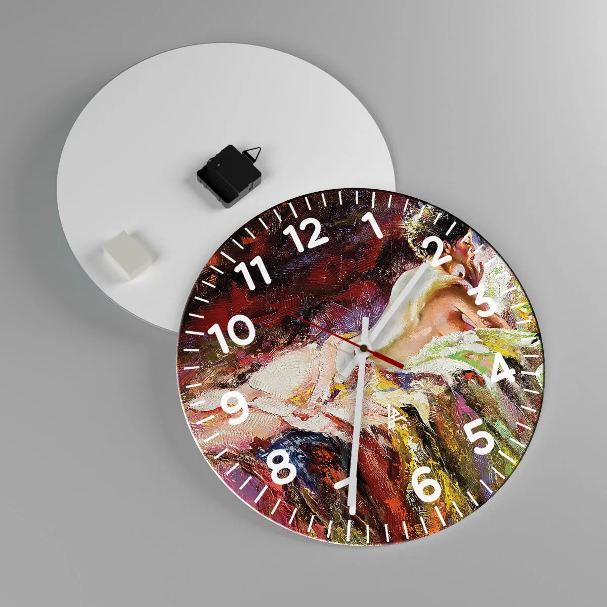 Wanduhr - Glasuhr - Venus in Gedanken - 40x40 cm