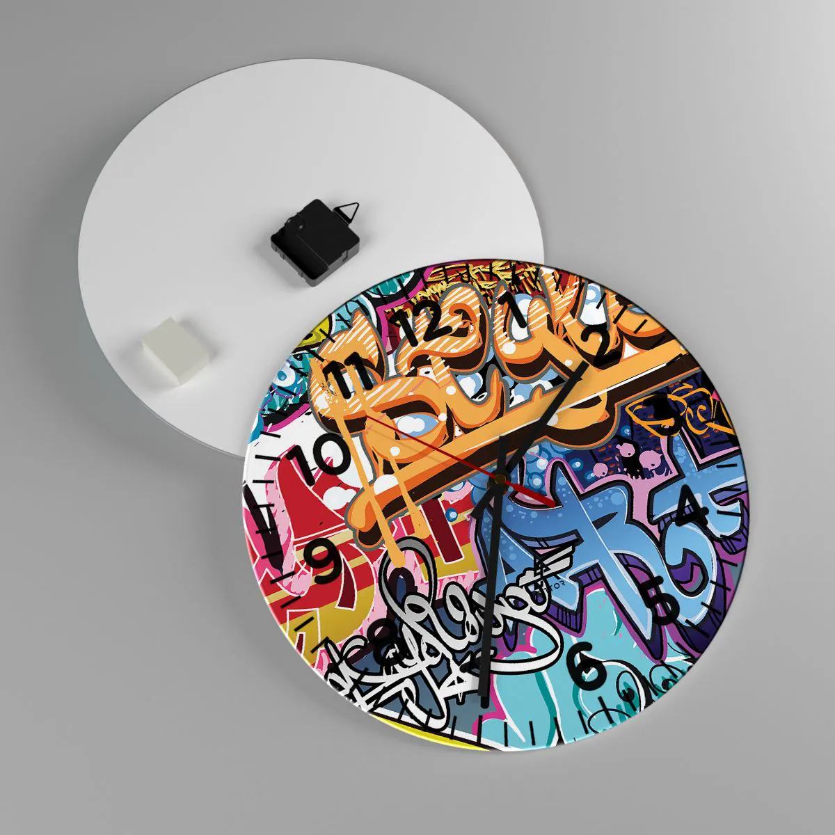 Wandklok - Klok - Muurschilderingen, muurschilderingen, muurschilderingen ... - 40x40 cm