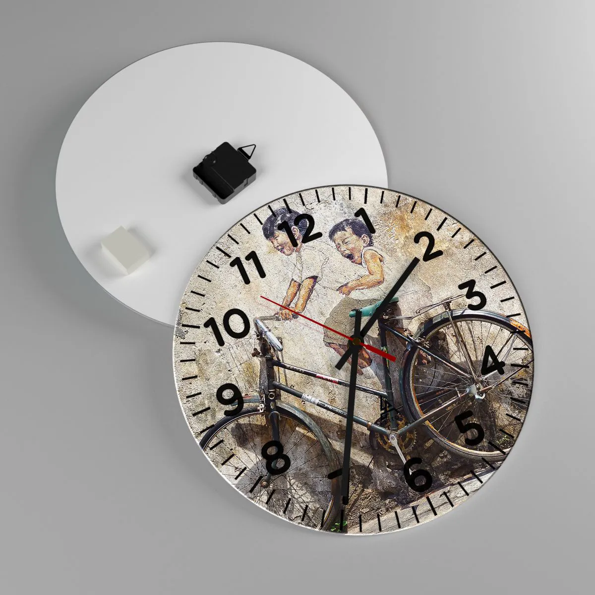 Reloj de pared - Reloj de vidrio - ¿Verdadero o falso? - 40x40 cm