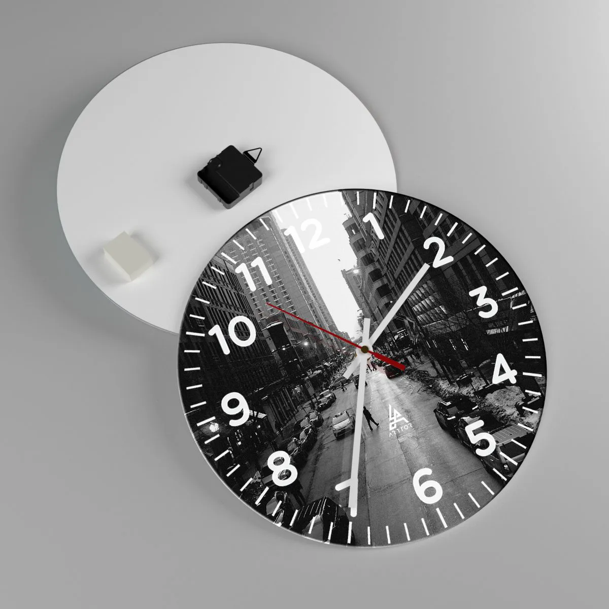 Relógio de parede - Relógio em vidro - Outro dia como todos os dias - 40x40 cm