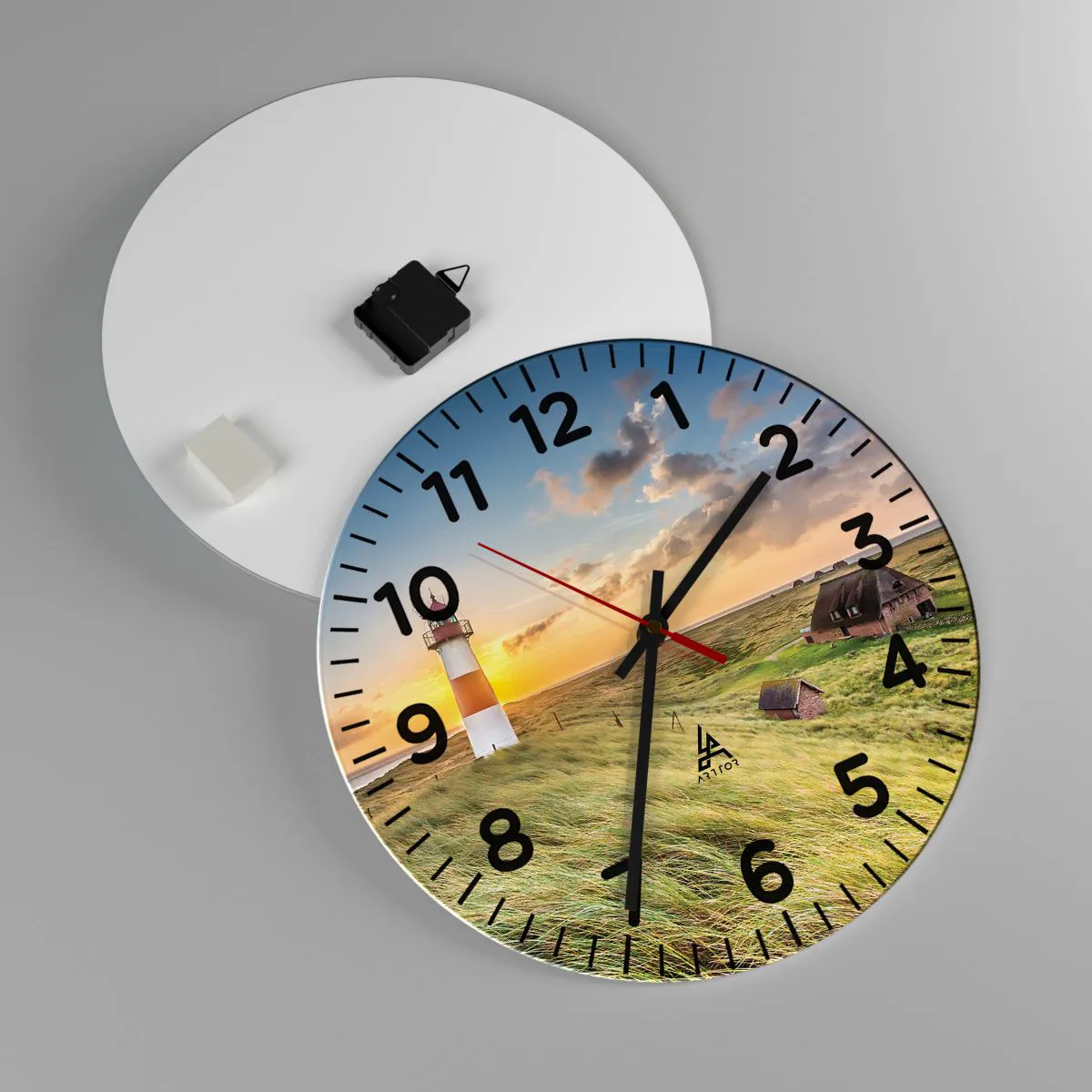 Relógio de parede - Relógio em vidro - Entre as ondas - 40x40 cm