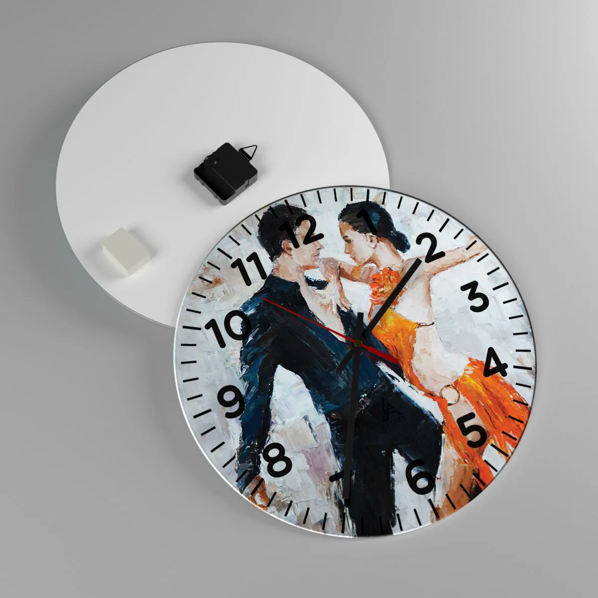 Wanduhr - Glasuhr - Schmutziges Tanzen - 40x40 cm