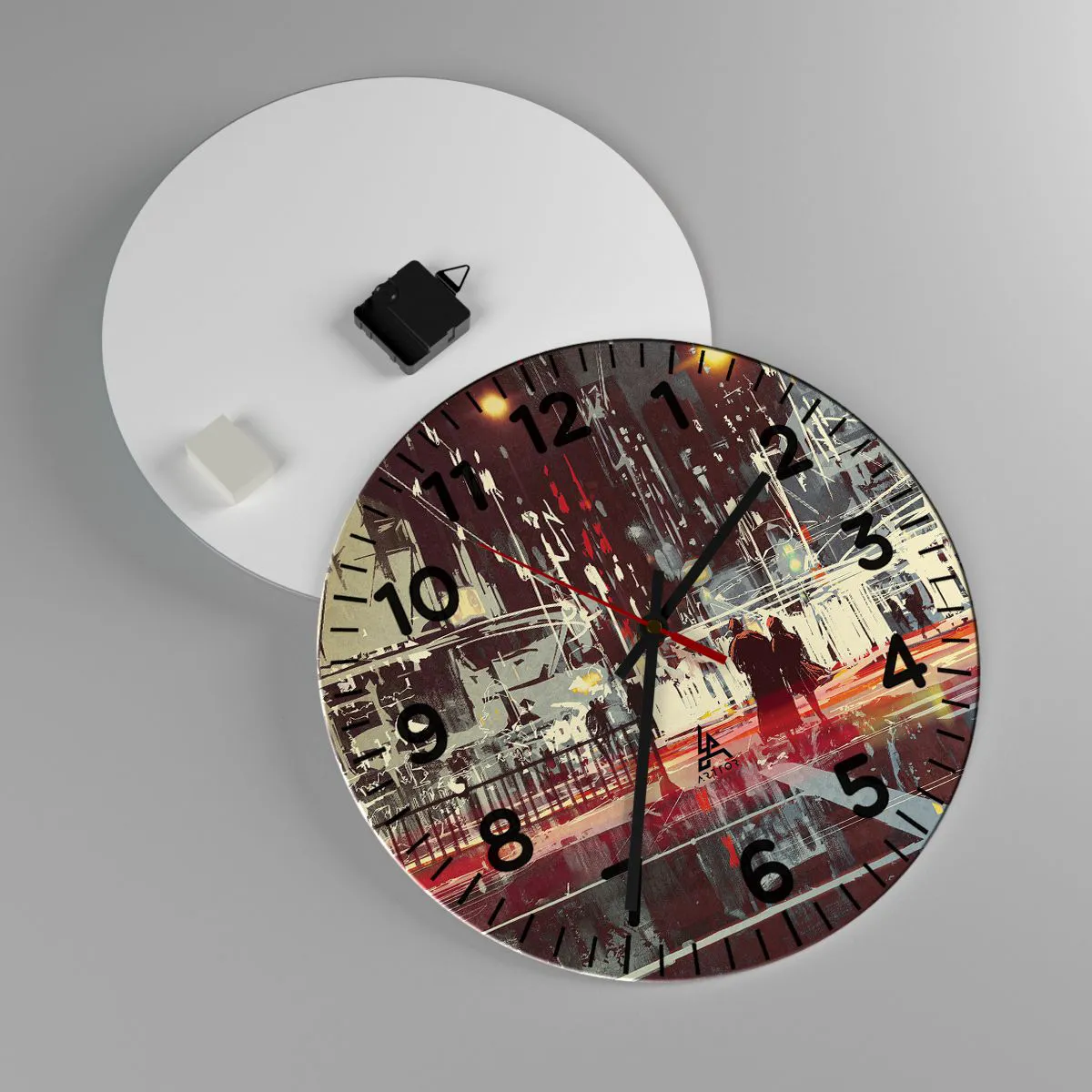 Relógio de parede - Relógio em vidro - Travessia metropolitana - 40x40 cm