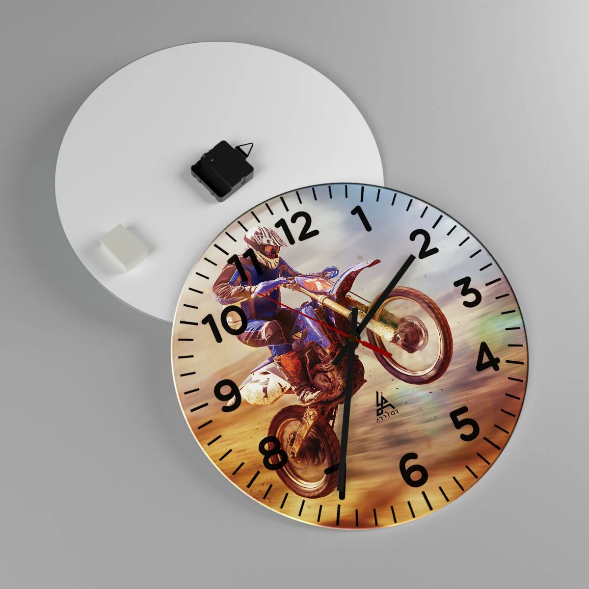 Zegar ścienny - Motocyklowy zawrót głowy - 40x40 cm
