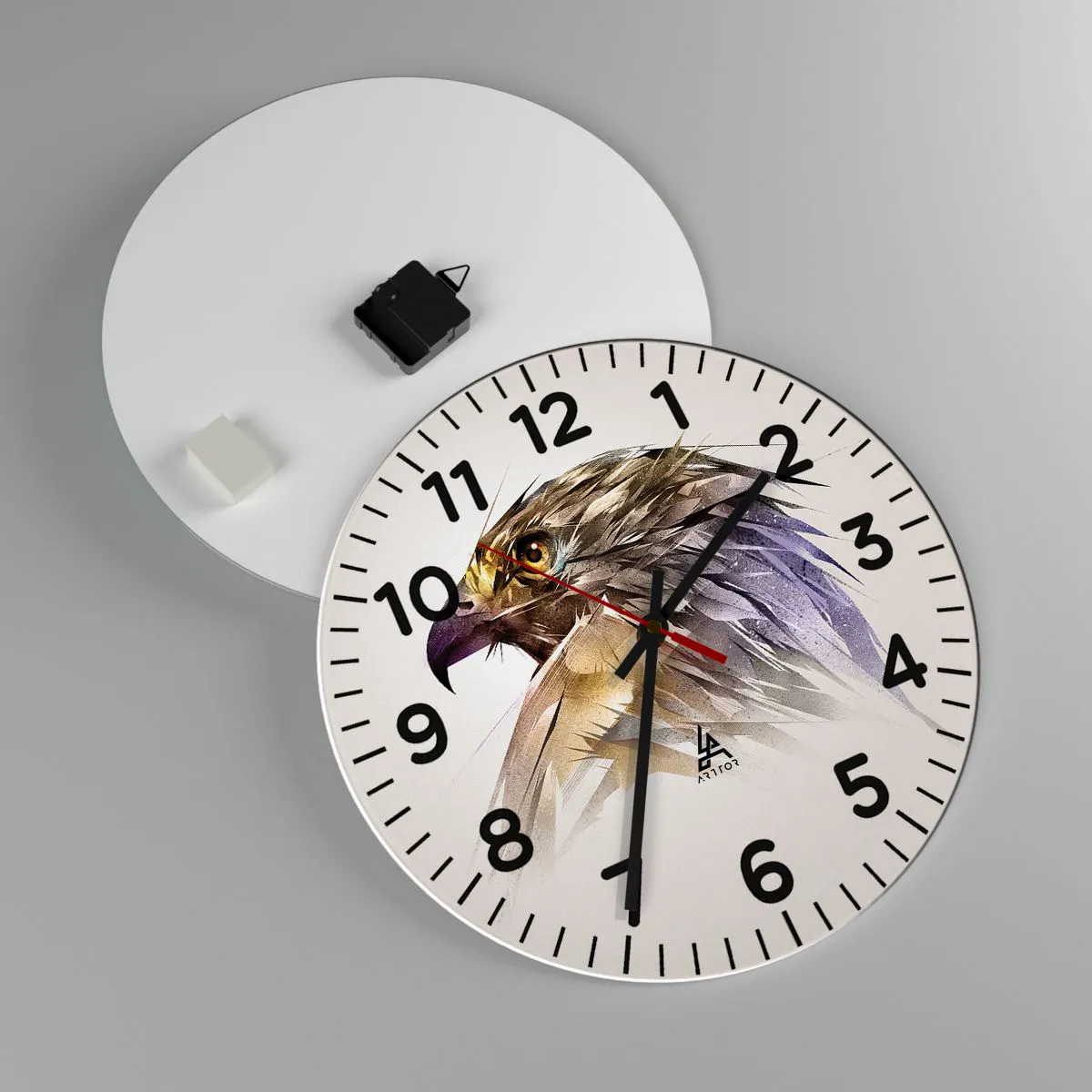 Ceas de perete - Ceas pe sticlă - Portretul unui războinic - 40x40 cm