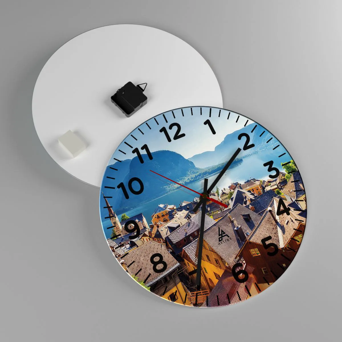 Reloj de pared - Reloj de vidrio - No podría ser más pintoresco - 40x40 cm