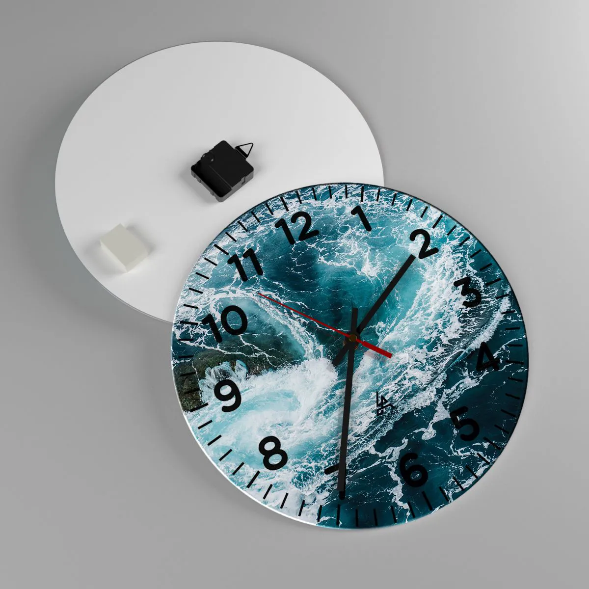 Relógio de parede - Relógio em vidro - Portões para o Interior da Terra - 40x40 cm