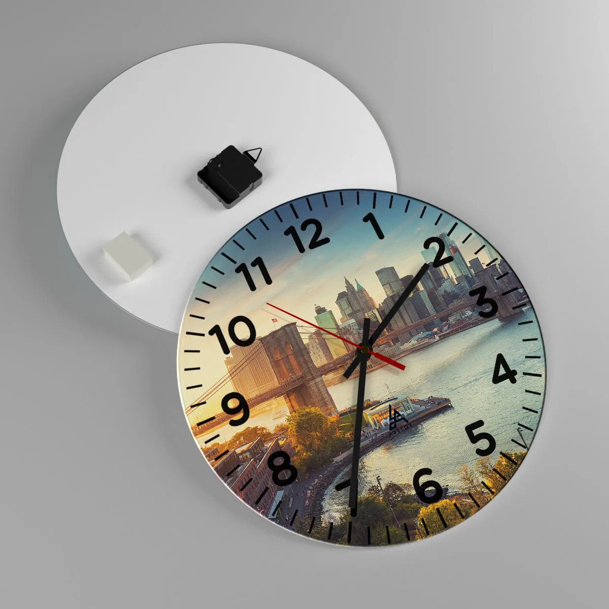 Nástenné hodiny - Svitanie veľkomesta - 40x40 cm