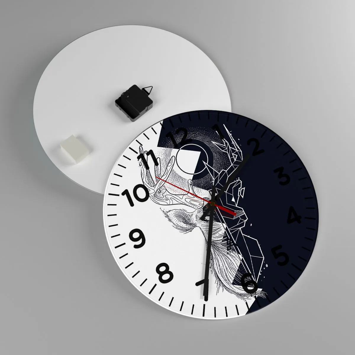 Orologio da parete - Orologio in Vetro - Lotta e unità degli opposti - 40x40 cm