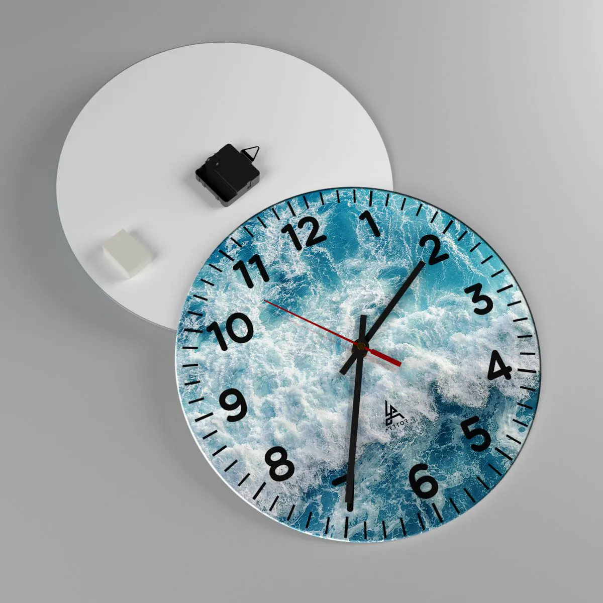 Relógio de parede - Relógio em vidro - Alegremente e aos saltos - 40x40 cm