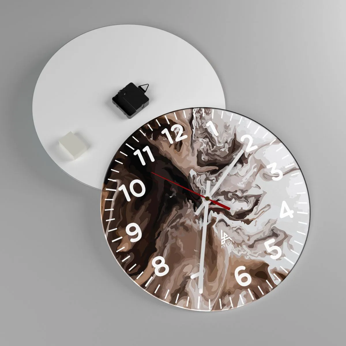 Wanduhr - Glasuhr - Farbkontrast - 40x40 cm