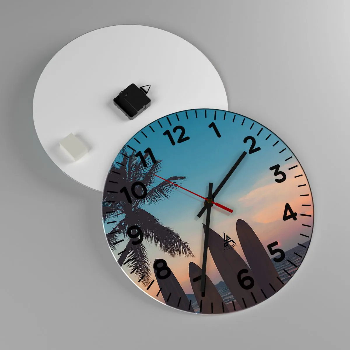 Väggklocka - Klocka på glas - Imorgon blir det också kul - 40x40 cm