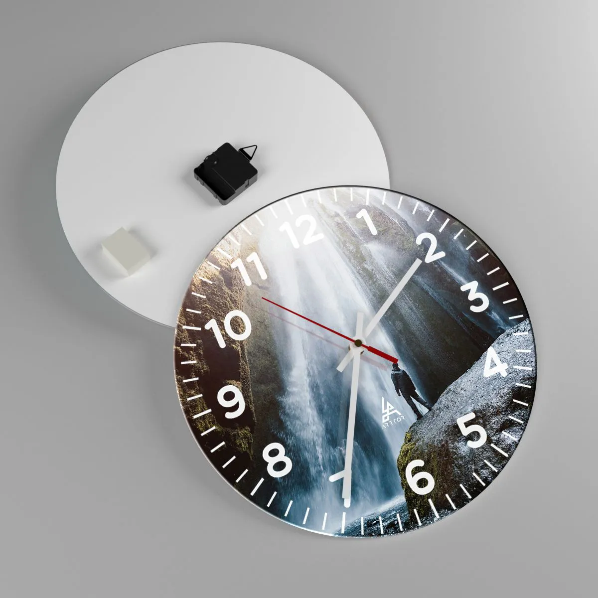 Ceas de perete - Ceas pe sticlă - Restabilirea proporțiilor - 40x40 cm