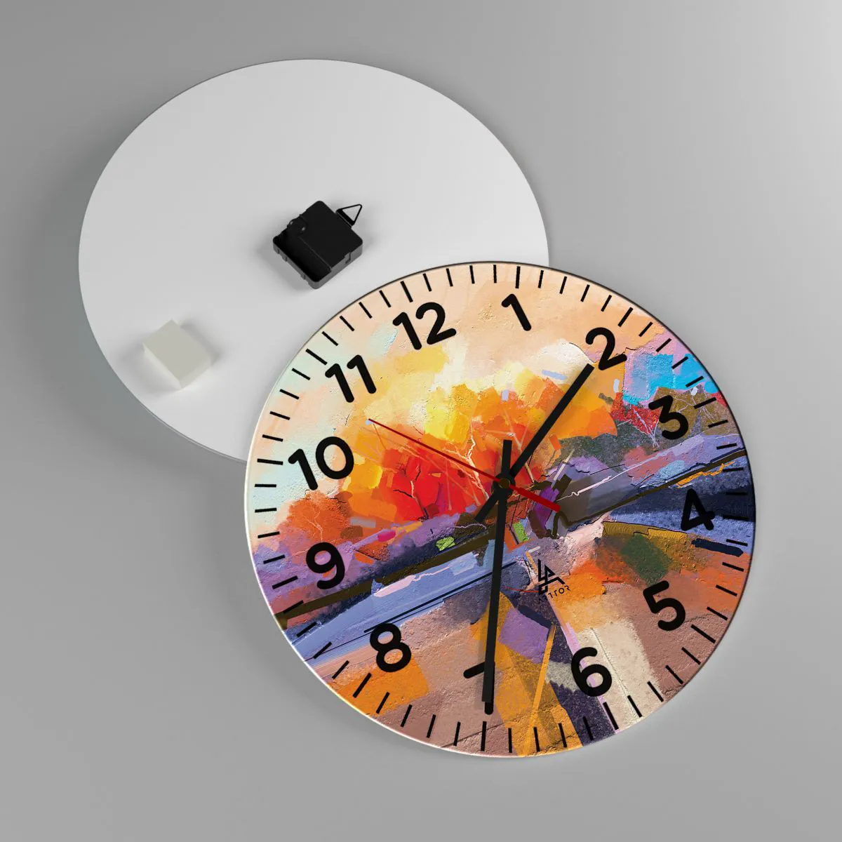 Wanduhr - Glasuhr - Der Herbst ist geworden - 40x40 cm