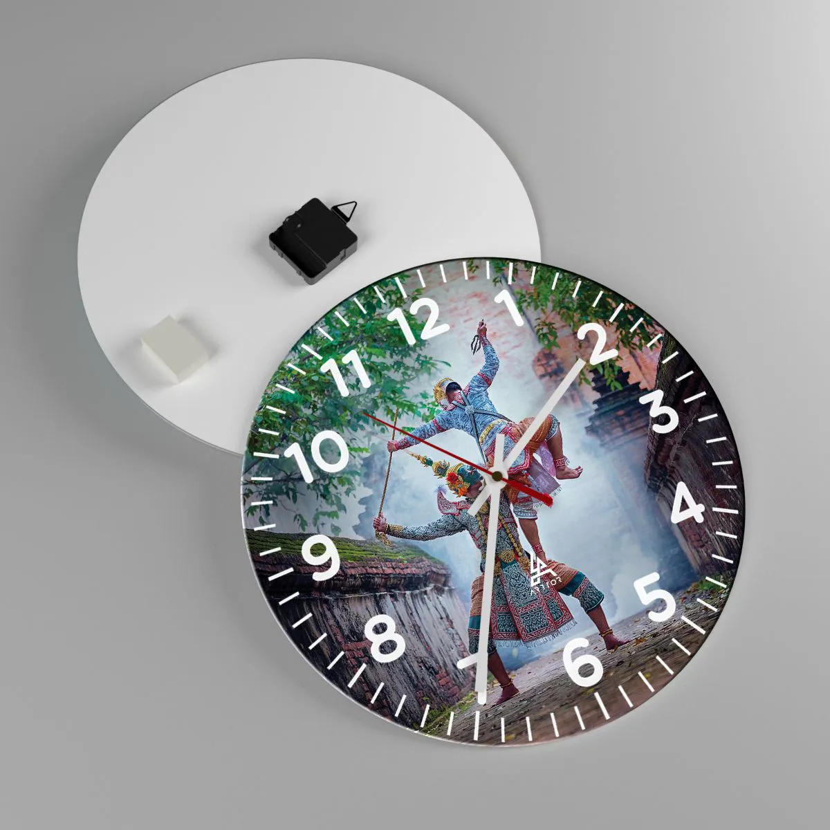 Ceas de perete - Ceas pe sticlă - Un dans de o frumusețe mortală - 40x40 cm