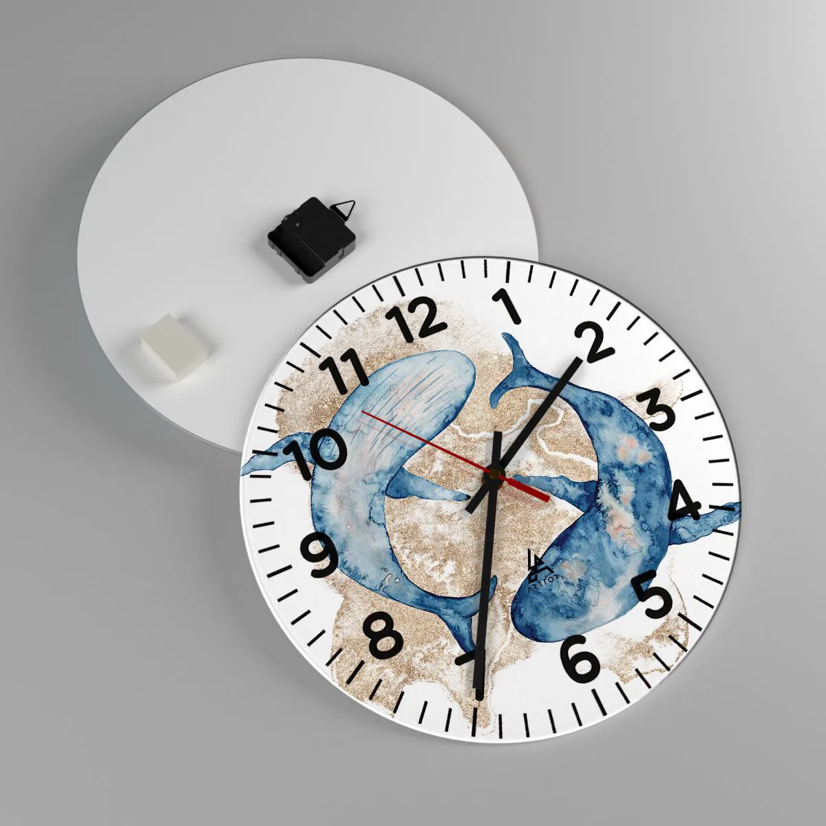 Ceas de perete - Ceas pe sticlă - Prietenie sau iubire? - 40x40 cm